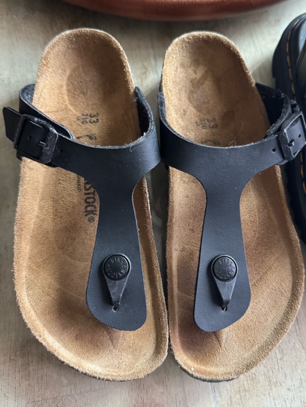 Birkenstock Black Thong Sandals for Kids